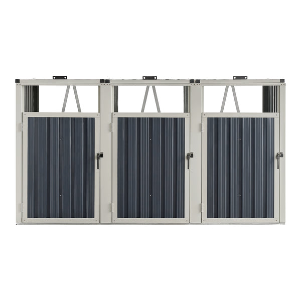 Mülltonnenbox Tarbek für 1/2/3/4 Tonnen Stahl verzinkt Anthrazit in versch. Größen [en.casa]