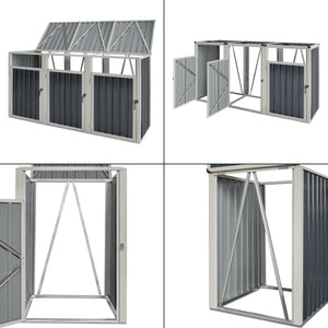 Mülltonnenbox Tarbek für 1/2/3/4 Tonnen Stahl verzinkt Anthrazit in versch. Größen [en.casa]