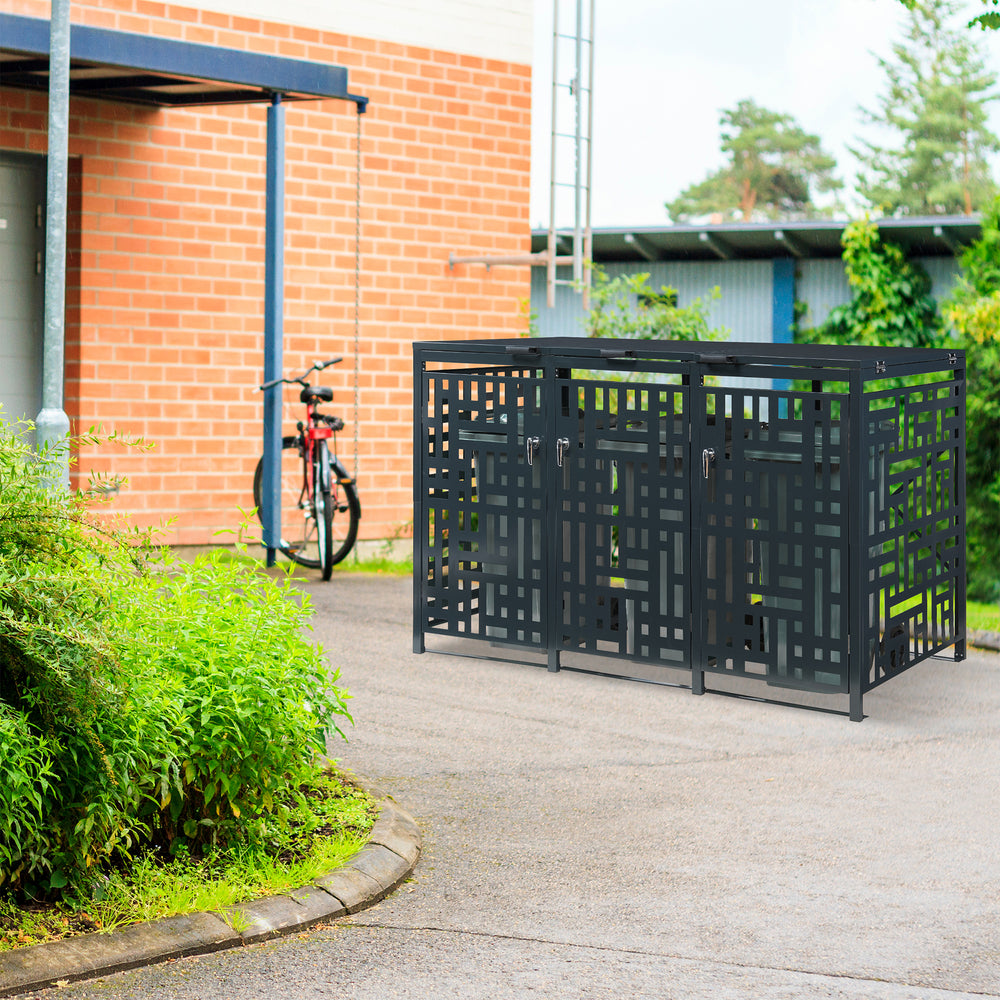 Mülltonnenverkleidung Bernalda Stahl Anthrazit [casa.pro]