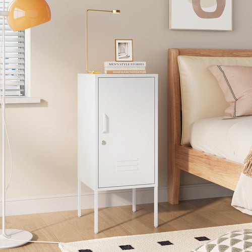 Nachtschrank Hausjärvi 82x35x35 cm Türgriff links Stahl [en.casa]