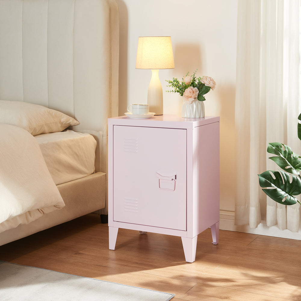 Nachtschrank Inari Türgriff rechts Stahl [en.casa]