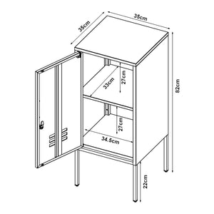Nachtschrank Hausjärvi 82x35x35 cm Stahl [en.casa]