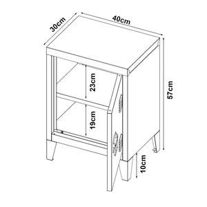 Nachtschrank Inari 2er Set Stahl [en.casa]