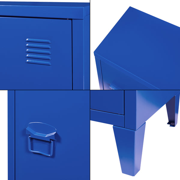 Nachtschrank Inari Türgriff links Stahl [en.casa]