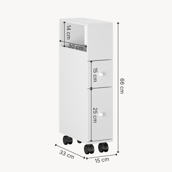 Nischenschrank auf Rollen Broreynna 66x15x33 cm [en.casa]