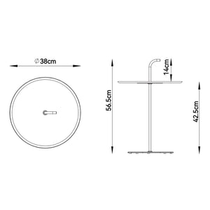 Outdoor-Metalltisch Calimera 56,5 x Ø 38 cm [casa.pro]