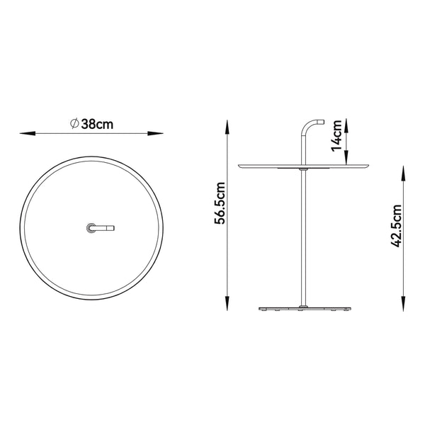 Outdoor-Metalltisch Calimera 56,5 x Ø 38 cm [casa.pro]