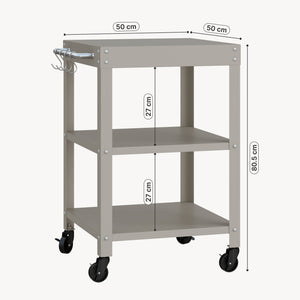 Outdoor Servierwagen Bolognano Stahl 81x50x50 cm [casa.pro]