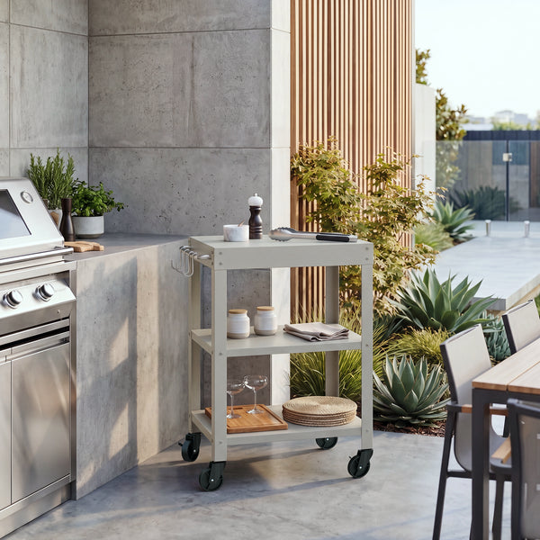 Outdoor Servierwagen Bolognano Stahl 81x50x50 cm [casa.pro]