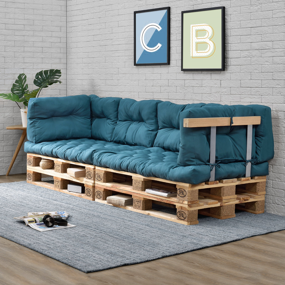 en.casa Palettenkissen Comfy – Gemütlich für Garten & Wintergarten