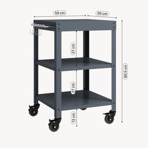 Outdoor Servierwagen Bolognano Stahl 81x50x50 cm [casa.pro]