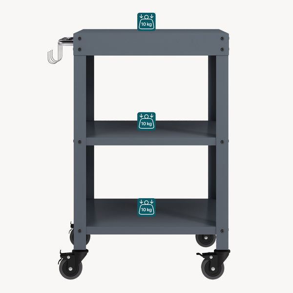 Outdoor Servierwagen Bolognano Stahl 81x50x50 cm [casa.pro]