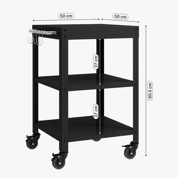 Outdoor Servierwagen Bolognano Stahl 81x50x50 cm [casa.pro]