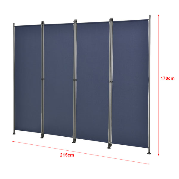 Trennwand Modica Outdoor 170x215 cm  vierteilig in versch. Farben pro.tec