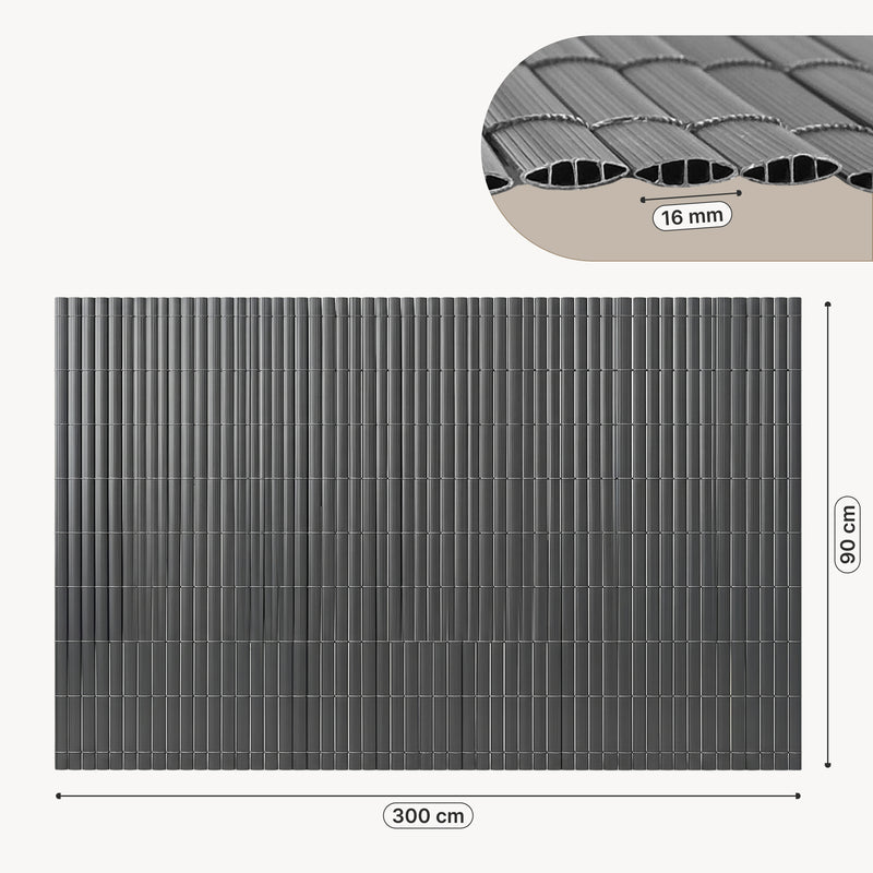 Maßskizze PVC Sichtschutzmatte Cefalu [casa.pro]