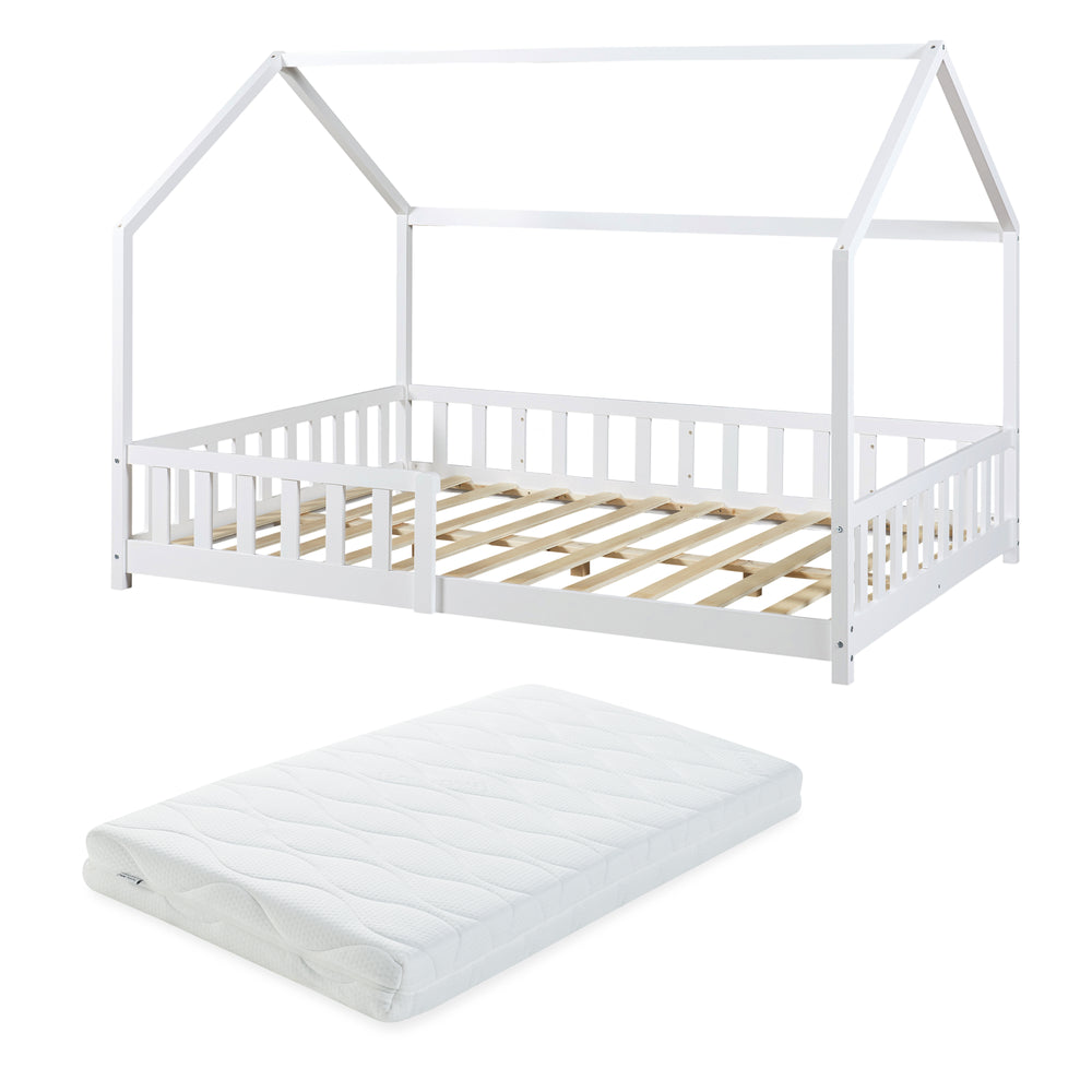 Hausbett Hesel mit Matratze und Rausfallschutz [en.casa]
