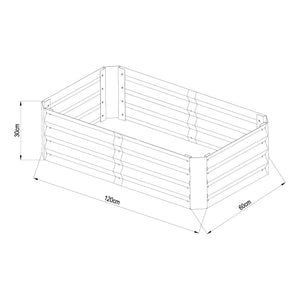 Pflanzbeet Celano Stahl Silber [en.casa]