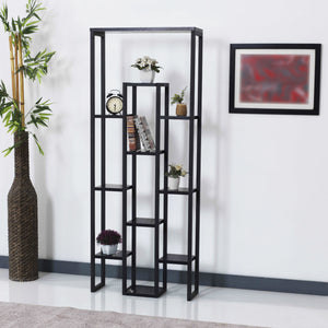 Pflanzregal Blaavandshuk 150 x 60 x 19 cm Schwarz / Marmor - Optik [en.casa] - premiumXL