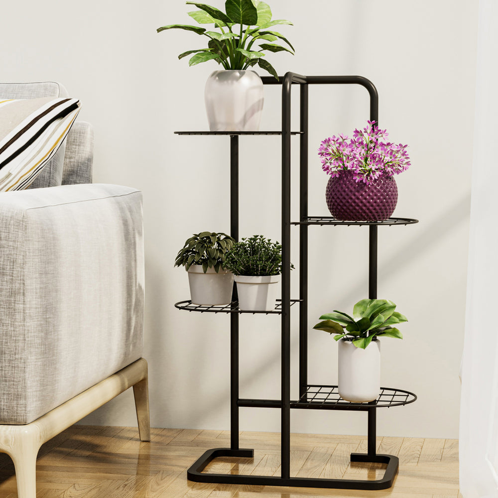Blumenständer Pedersöre 83x52x25cm Schwarz [en.casa] - premiumXL