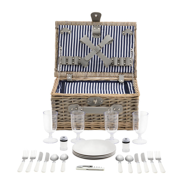 Picknickkorb mit Besteck-Set für 2/4 Personen in versch. Farben casa.pro