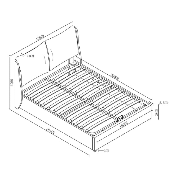 Polsterbett Lunner mit Bettkasten [en.casa]