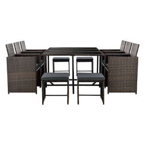 Polyrattan Sitzgruppe Laredo XL versch. Farben [en.casa]