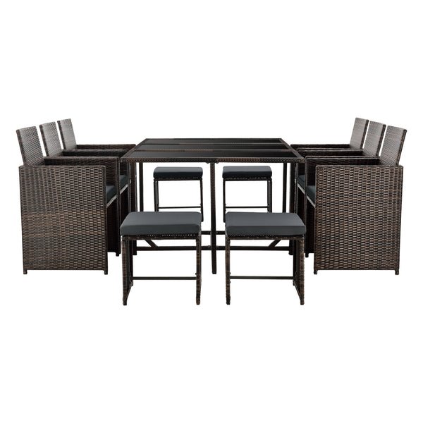 Polyrattan Sitzgruppe Laredo XL versch. Farben [en.casa]