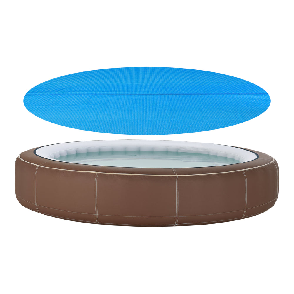 Solar Poolabdeckung Ferrarno rund Blau [en.casa]