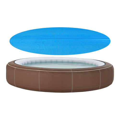 Solar Poolabdeckung Ferrarno rund Blau [en.casa]