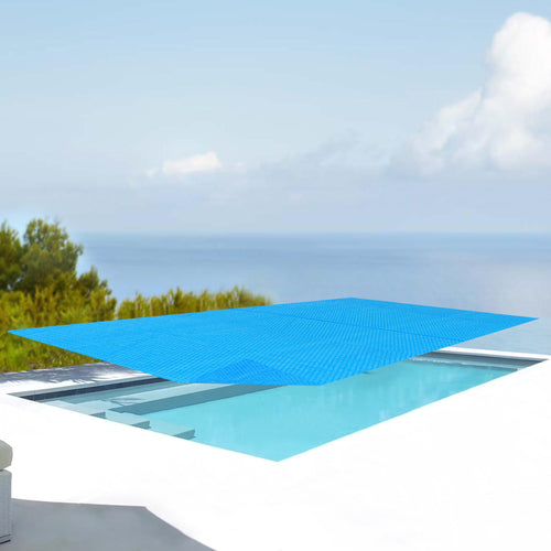 Solar Poolabdeckung Ferrarno Blau eckig [en.casa]