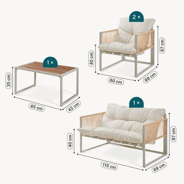 Loungeset Karg 4-tlg. [casa.pro]