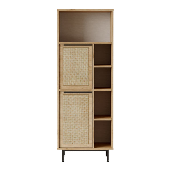 Küchenschrank Kvænangen Eichenoptik/Rattanoptik [en.casa]