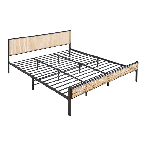 Metallbett Linköping mit rechteckigem Kopfteil [en.casa]