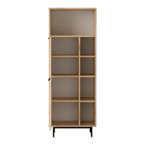 Küchenschrank Kvænangen Eichenoptik/Rattanoptik [en.casa]