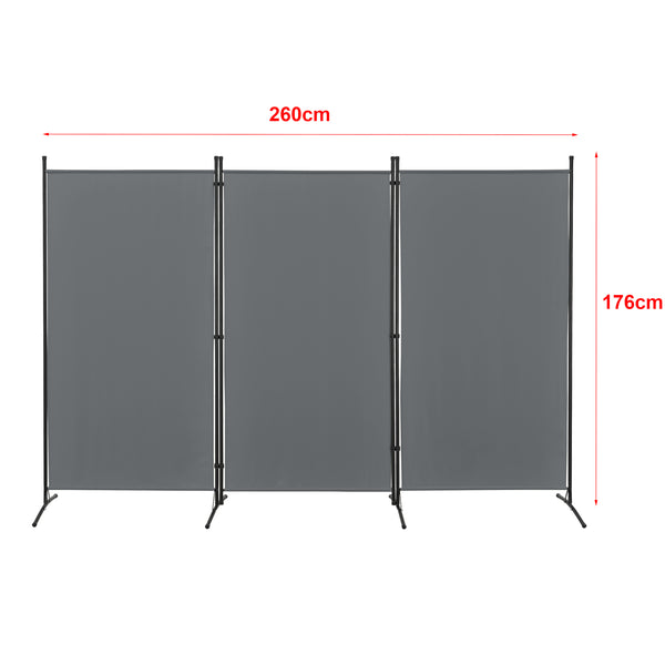 Raumteiler Teruel 3-teilig 260x176 cm versch Farben en.casa
