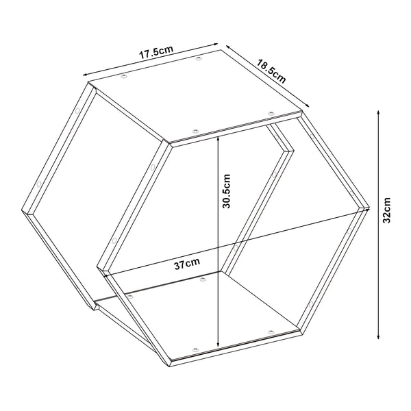 Regalset Tand Stahl Schwarz [en.casa]