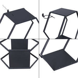 Regalset Tand Stahl Schwarz [en.casa]