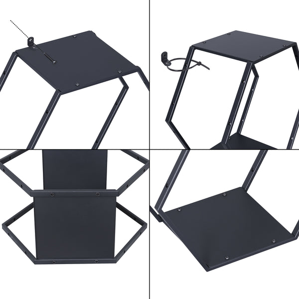 Regalset Tand Stahl Schwarz [en.casa]