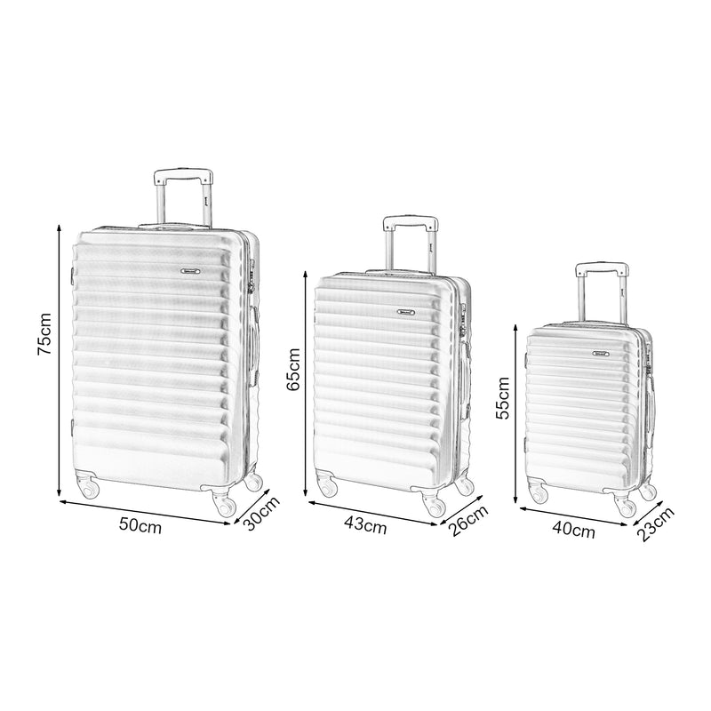 Maßskizze Reisekoffer Pona 3er Set [pro.tec]