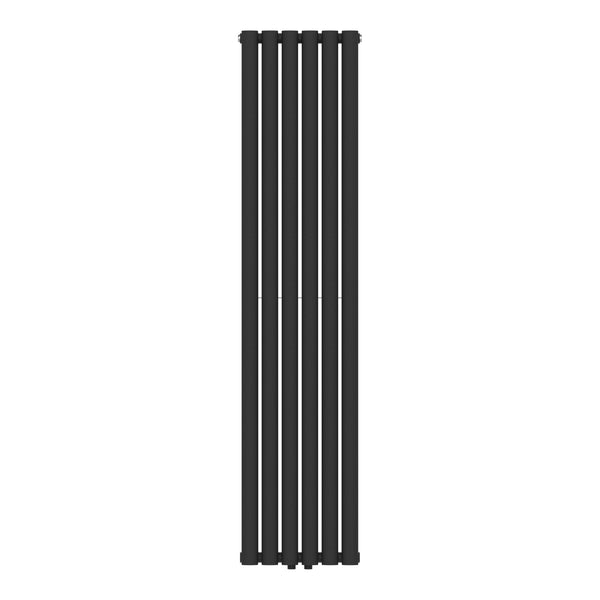Design Röhrenheizkörper Nore Schwarz 160x36cm Doppellagig 1198W [neu.haus]