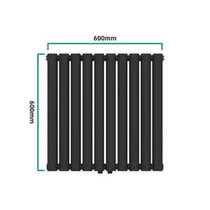 Design Röhrenheizkörper Nore Schwarz 60x60cm Doppellagig 800W [neu.haus]