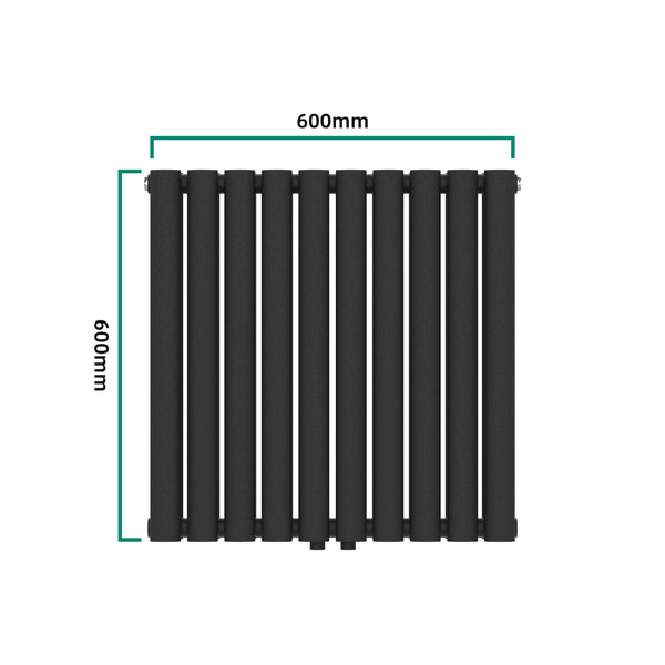 Design Röhrenheizkörper Nore Schwarz 60x60cm Doppellagig 800W [neu.haus]