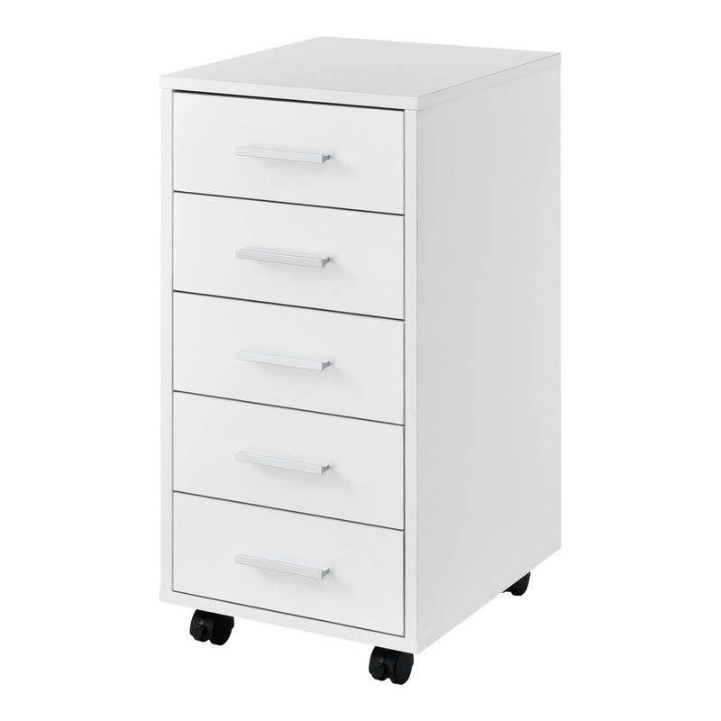 Maßskizze Rollcontainer Stockholm 63x33x38 cm mit 5 Schubladen in versch. Farben en.casa