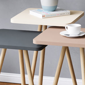 Satztisch Hobro im 3er Set Quadratisch 49x34x34 cm [en.casa]