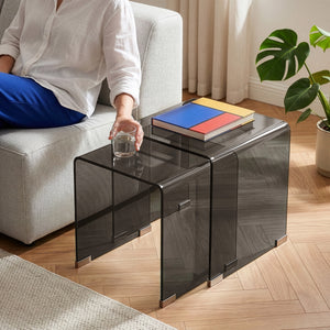 Satztisch Kariengem 2-tlg. Glas [en.casa]