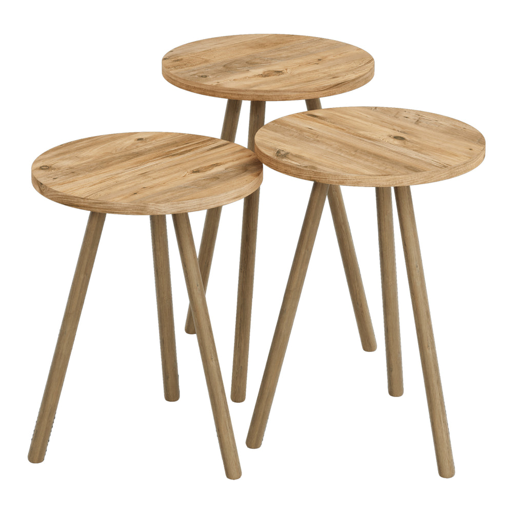Satztisch Hjørring im 3er Set Rund 49 x Ø34 cm versch. Farben [en.casa] - premiumXL