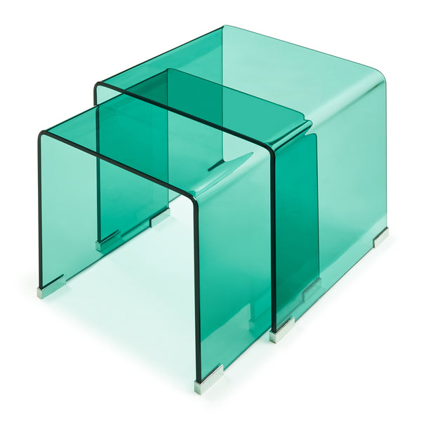 Satztisch Kariengem 2-tlg. Glas [en.casa]