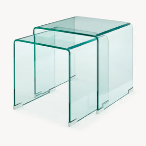 Satztisch Kariengem 2-tlg. Glas [en.casa]