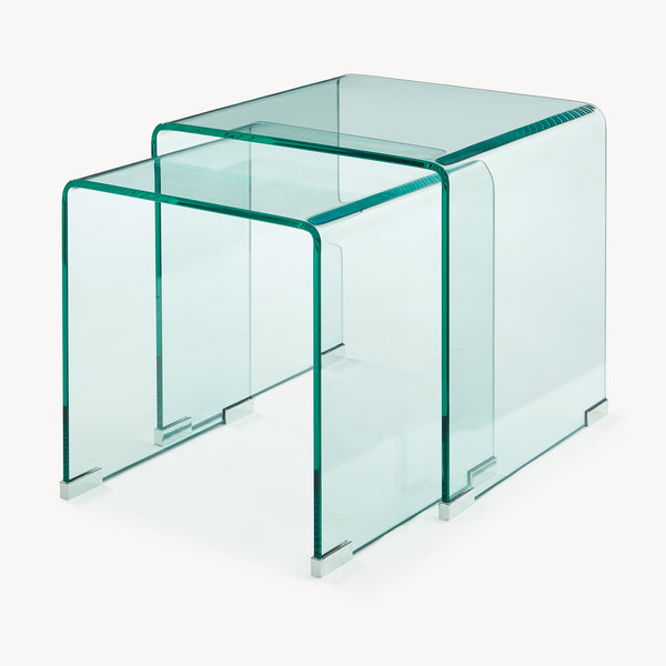 Satztisch Kariengem 2-tlg. Glas [en.casa]