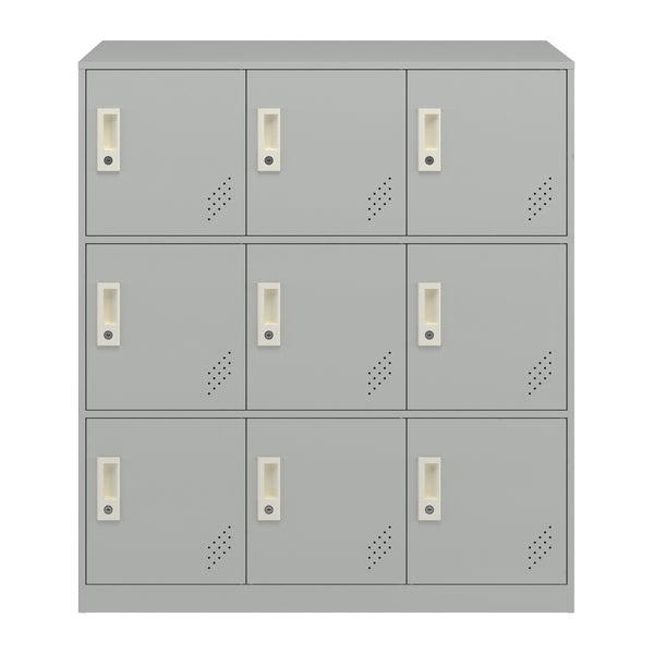 Schließfachschrank Rautavaara mit 4/6/9 Türen Lichtgrau [en.casa]